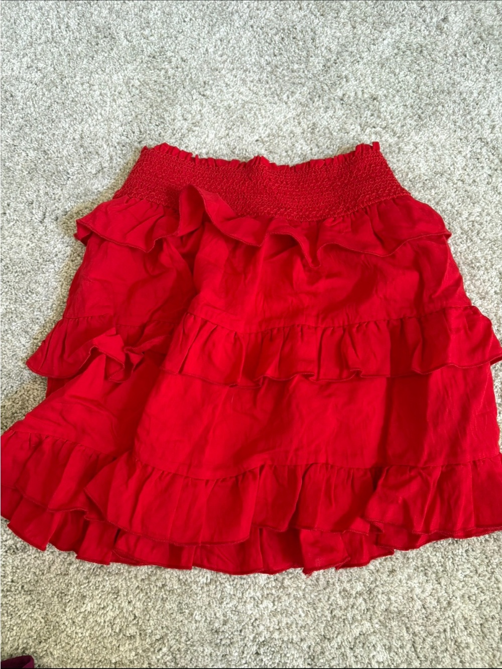 Lush Red Ruffle Mini Skirt - Picture 2 of 4